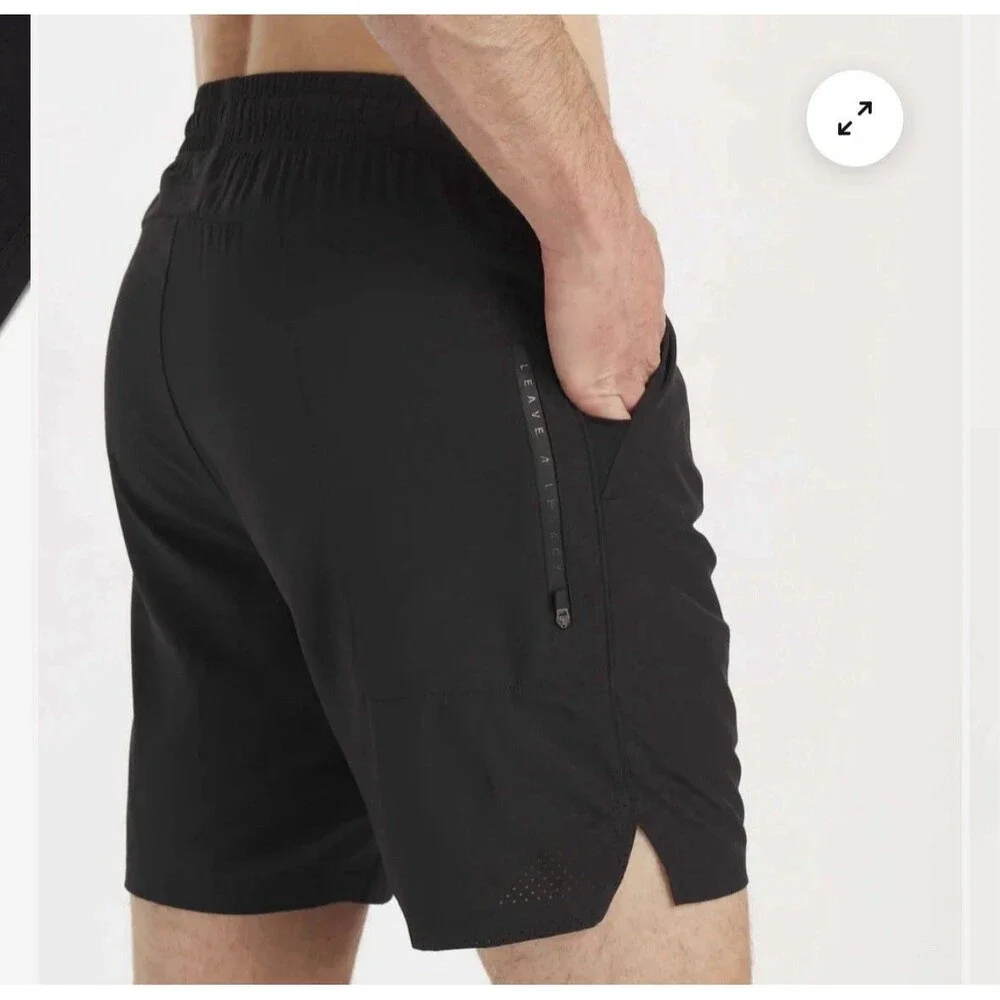 UNRL Training Shorts Men 2XL Black Performance Stretch Gym Workout Athletic Logo
